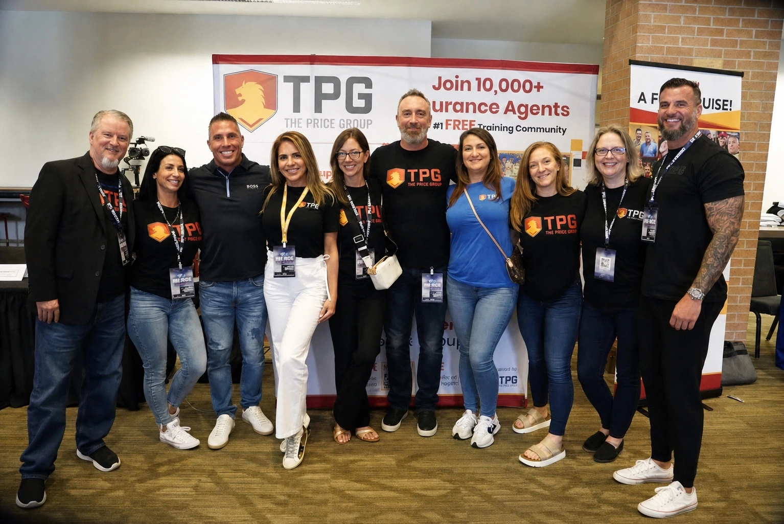 Ten members of The Price Group team together at an insurance industry event